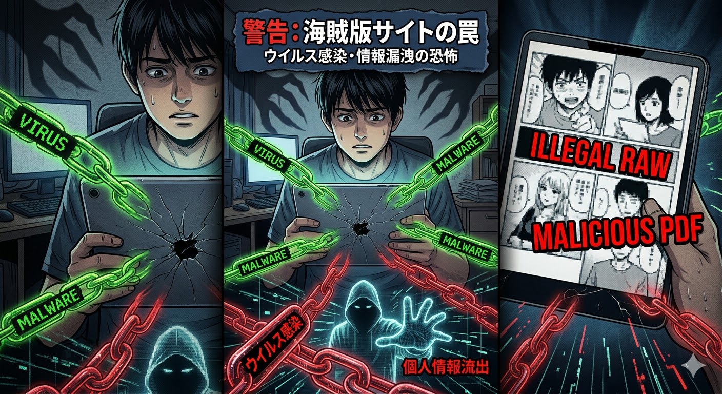 海賊版サイト（漫画バンク・raw・pdf）の危険性